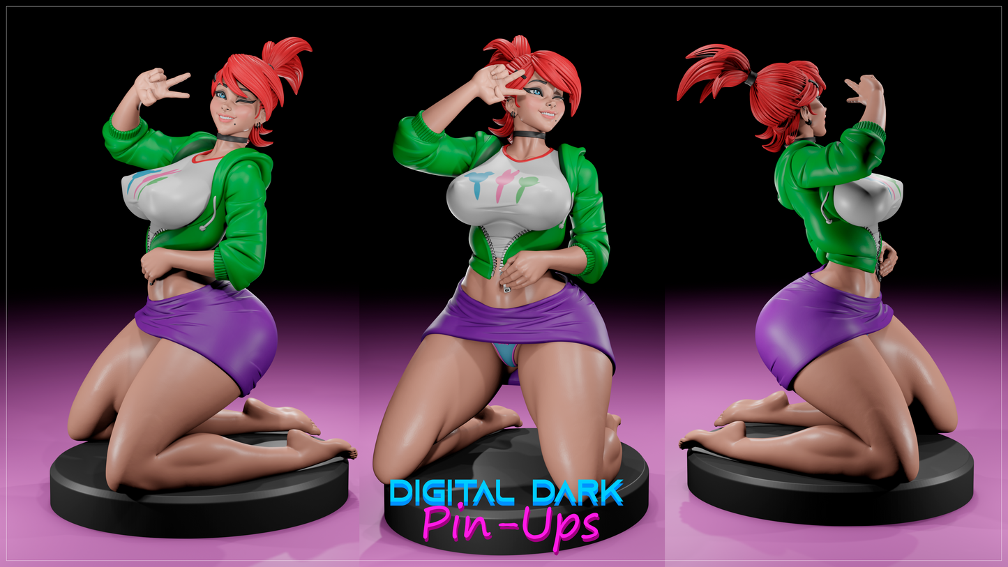 Frankie Foster - Foster's Home for Imaginary Friends - (FUTA editions are now available for all ADULT figures) - Fan Created Art and Sculpture - Female Adult Figurine for collecting, painting and showing off! Digital Dark Pinup April 2024 RELEASE