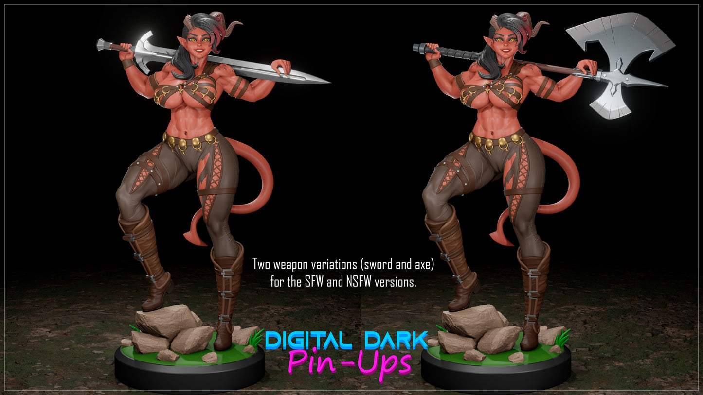 Karlach Fury of Avernus : Baldur's Gate III : Forgotten Realms (FUTA editions are now available for all ADULT figures) - Female Adult Figurine for collecting, painting and showing off! Digital Dark Pinup December 2023 RELEASE