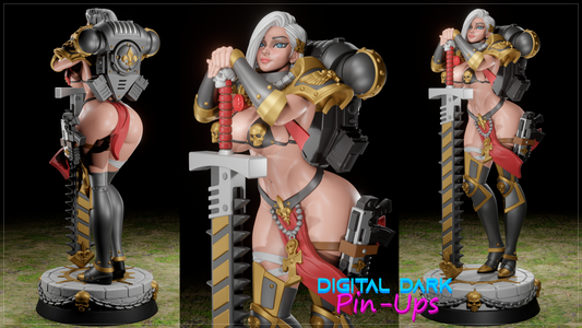 Adeptus Sororitas The Battle Sister (fan art) (ADULT) FUTA NOW AVAILABLE - Warhammer 40k Fan art - Female Adult Figurine for collecting, painting and showing off! Digital Dark Pinup SEPTEMBER 2023 RELEASE