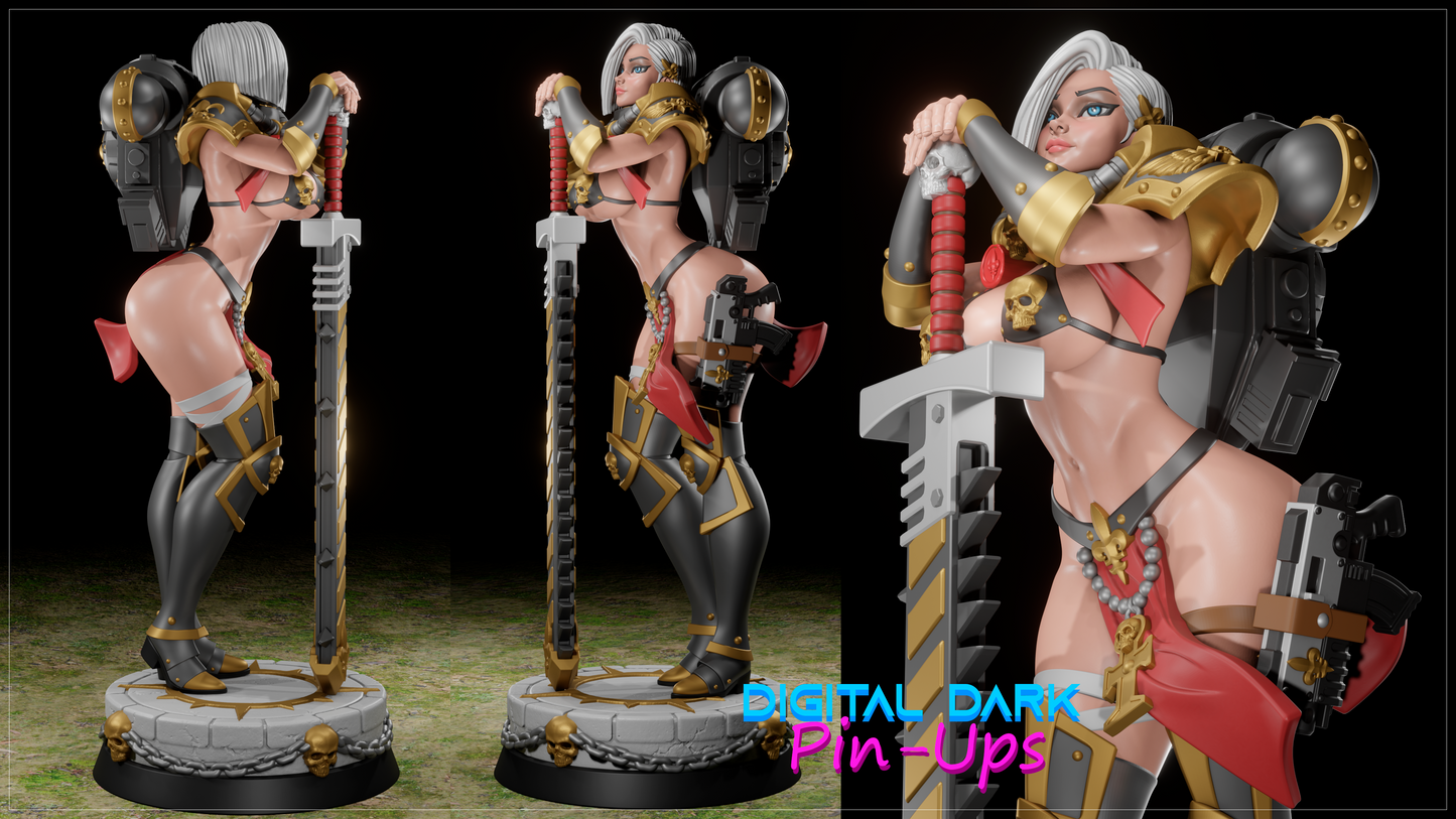 Adeptus Sororitas The Battle Sister (fan art) (ADULT) FUTA NOW AVAILABLE - Warhammer 40k Fan art - Female Adult Figurine for collecting, painting and showing off! Digital Dark Pinup SEPTEMBER 2023 RELEASE