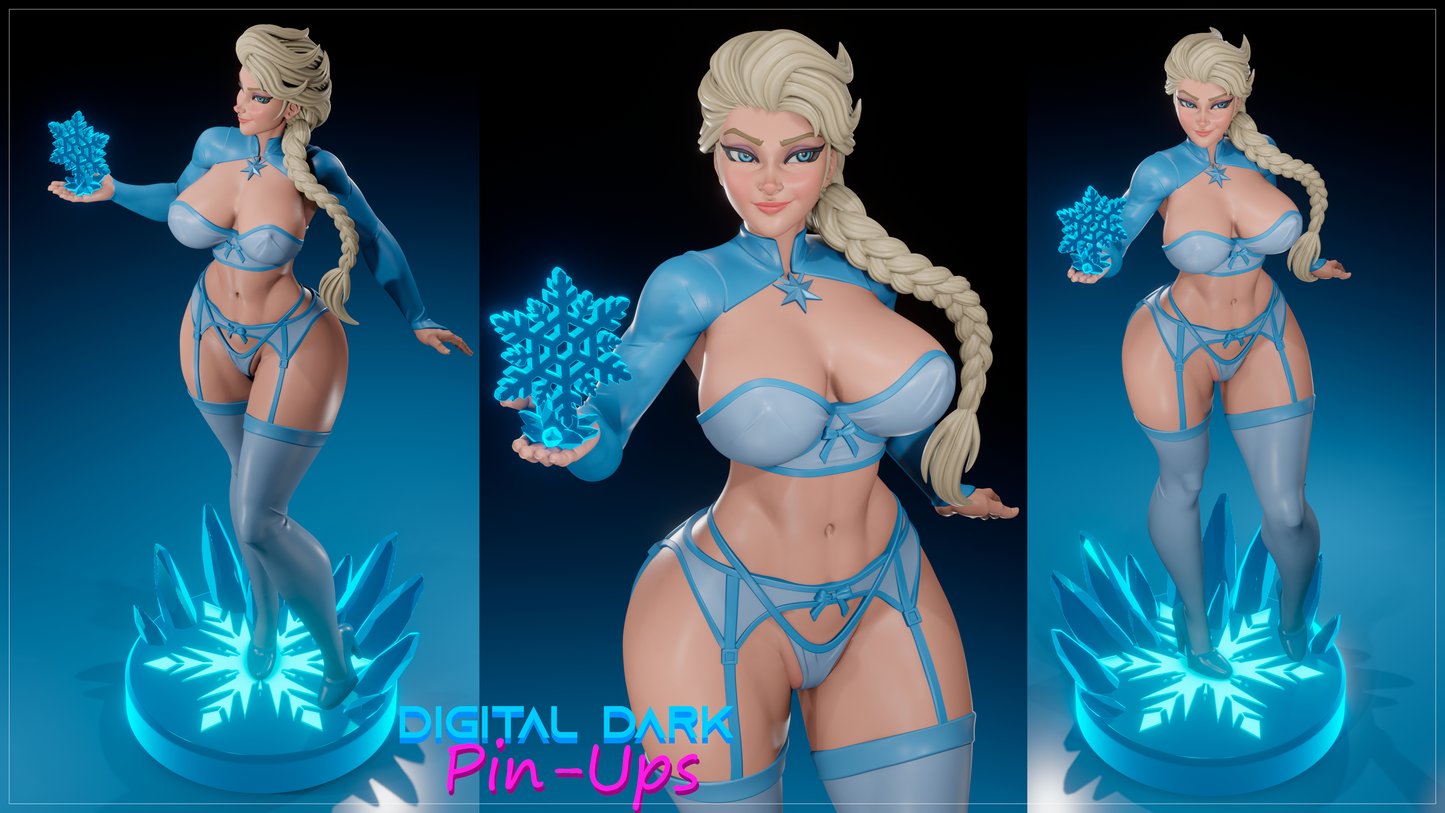 Elsa and Olaf (FUTA editions are now available for all ADULT figures) - Frozen and Frozen II - Female Adult Figurine for collecting, painting and showing off! Digital Dark Pinup SEPTEMBER 2023 RELEASE