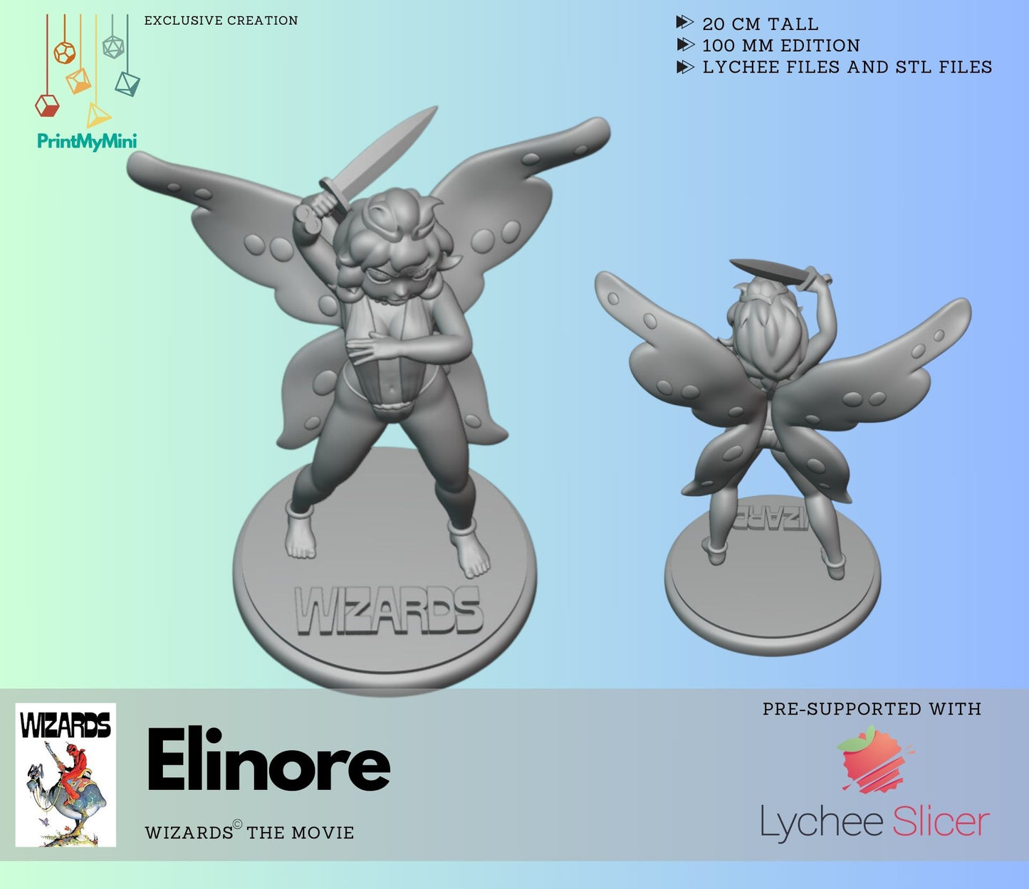 Elinore from Wizards (tm) - Figures for adults to collect and paint! (DIGITAL 3D PRINTING EDITION)