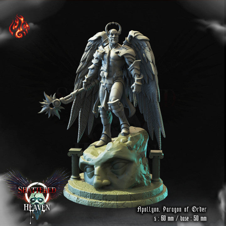 Apollyon, Paragon of Order - Shattered Heaven - from Crippled God Foundry - Table-top gaming mini and collectable for painting.