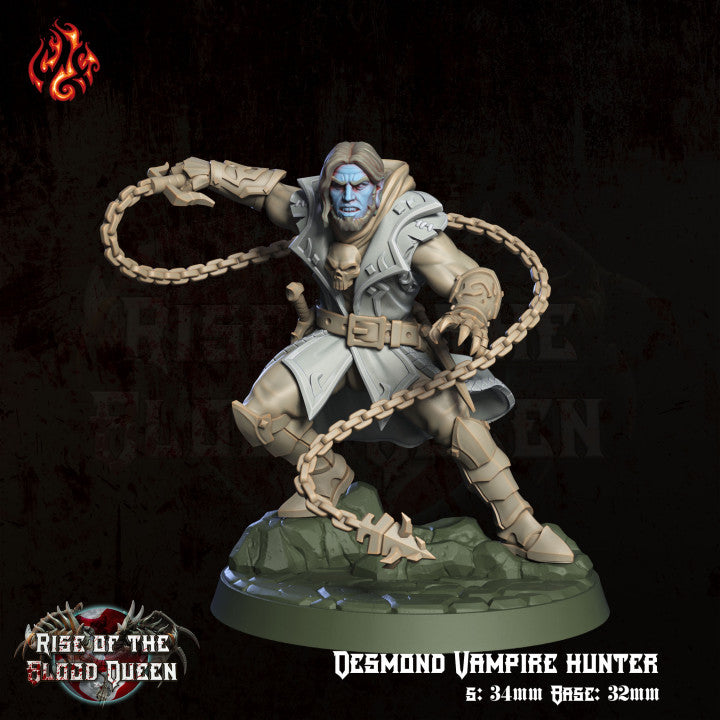 Desmond the Vampire Hunter - Rise of the Blood Queen (SHOPIFY EXCLUSIVE ITEM) - from Crippled God Foundry - Table-top gaming mini and collectable for painting. - from Crippled God Foundry - Table-top gaming mini and collectable for painting.