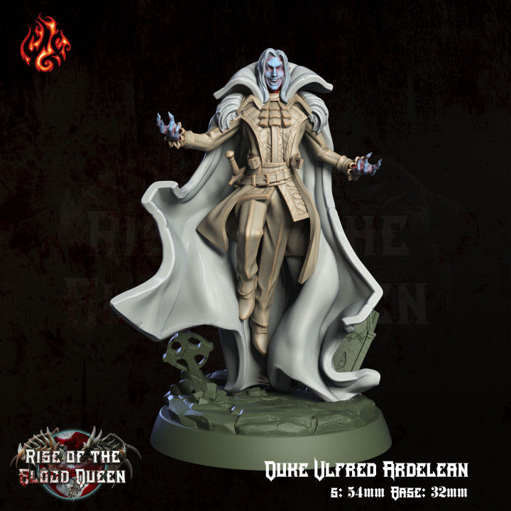 Duke Ulfred Ardelean - Rise of the Blood Queen - from Crippled God Foundry - Table-top gaming mini and collectable for painting. - from Crippled God Foundry - Table-top gaming mini and collectable for painting.