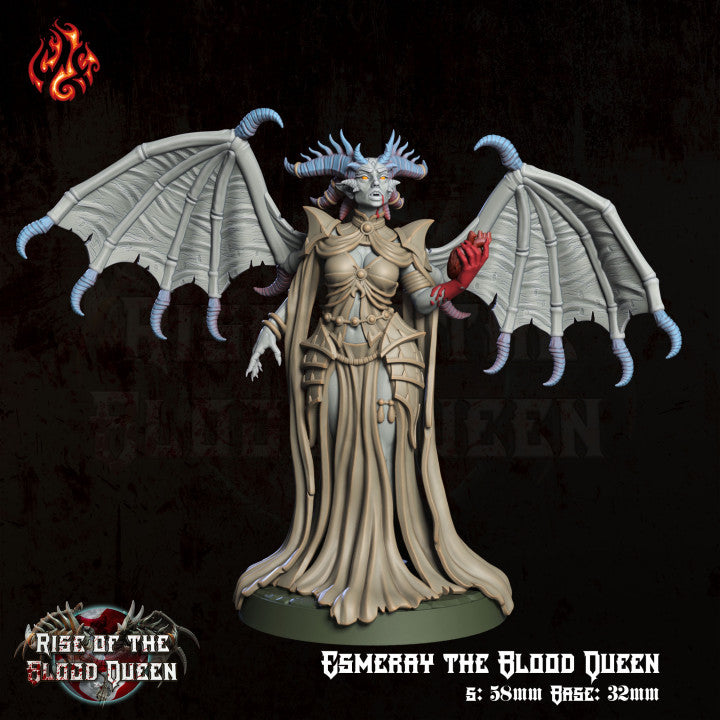 Esmeray the Blood Queen - Rise of the Blood Queen - from Crippled God Foundry - Table-top gaming mini and collectable for painting. - from Crippled God Foundry - Table-top gaming mini and collectable for painting.