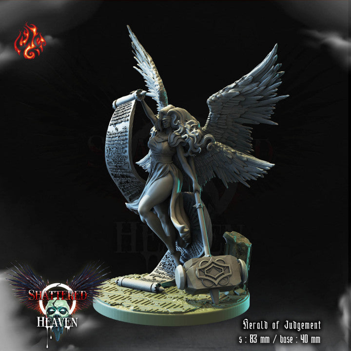 Herald of Judgement - Shattered Heaven - from Crippled God Foundry - Table-top gaming mini and collectable for painting.