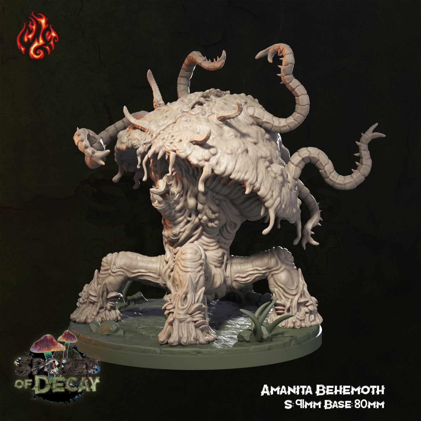 Spores of Decay - Amanita Behemoth - from Crippled God Foundry - Table-top gaming mini and collectable for painting.