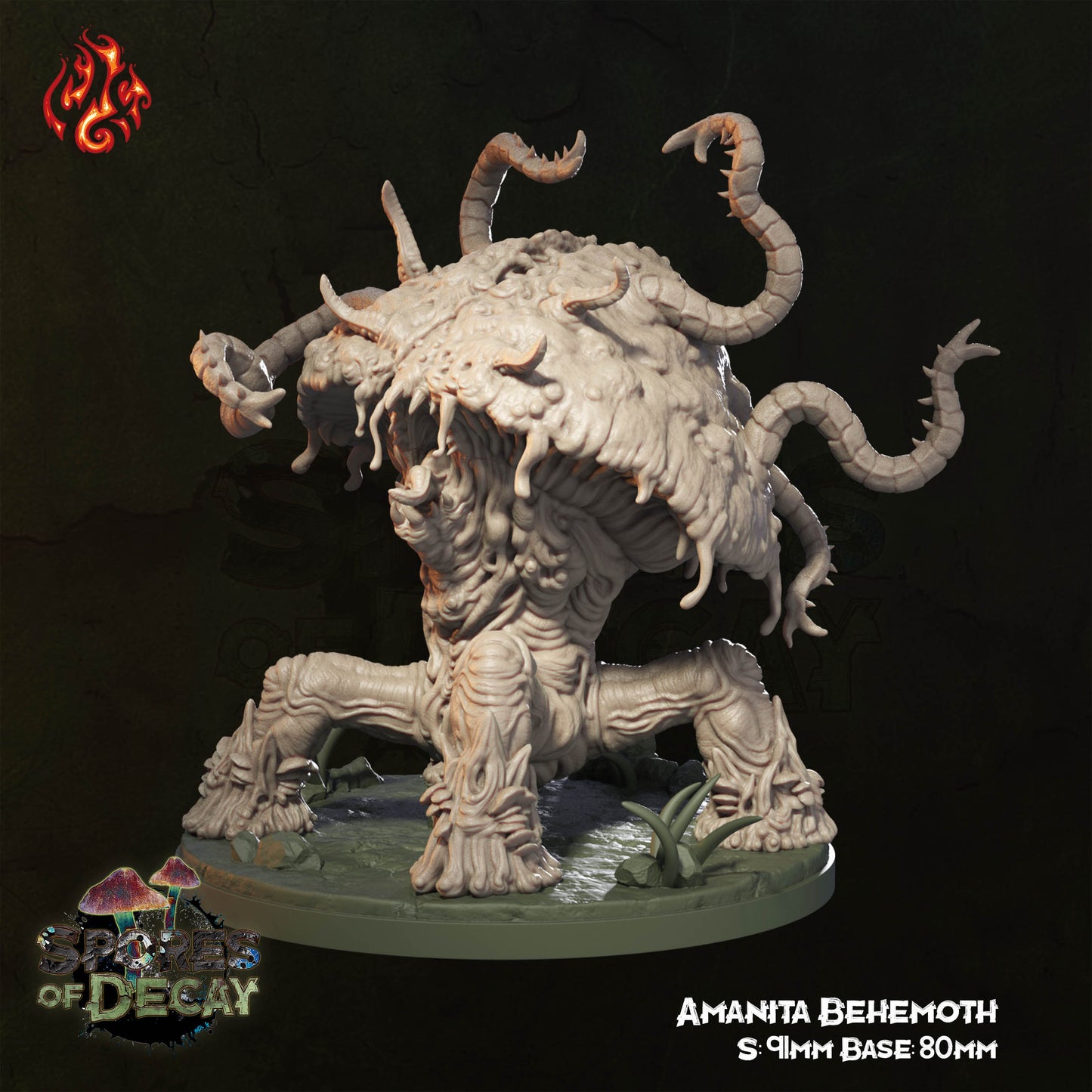 Spores of Decay - Amanita Behemoth -  from Crippled God Foundry - Table-top gaming mini and collectable for painting.