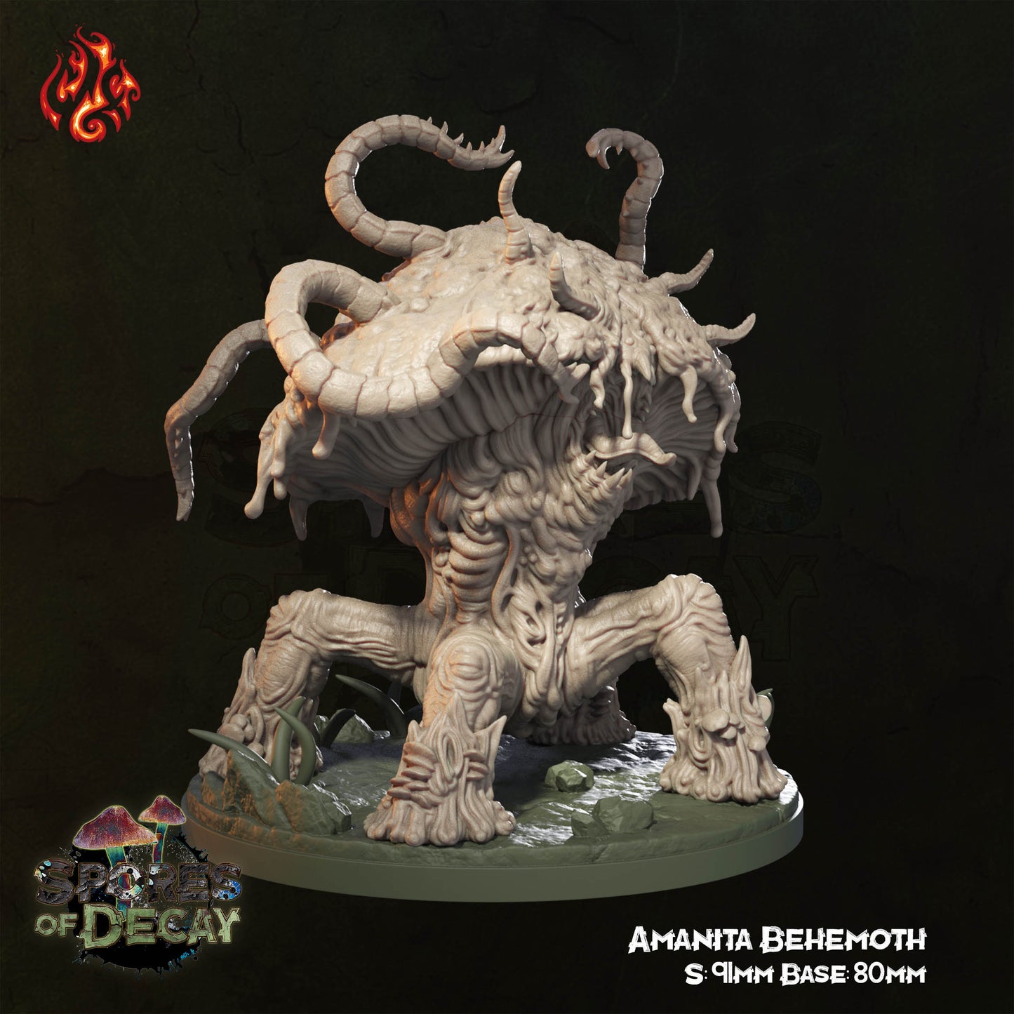 Spores of Decay - Amanita Behemoth - from Crippled God Foundry - Table-top gaming mini and collectable for painting.