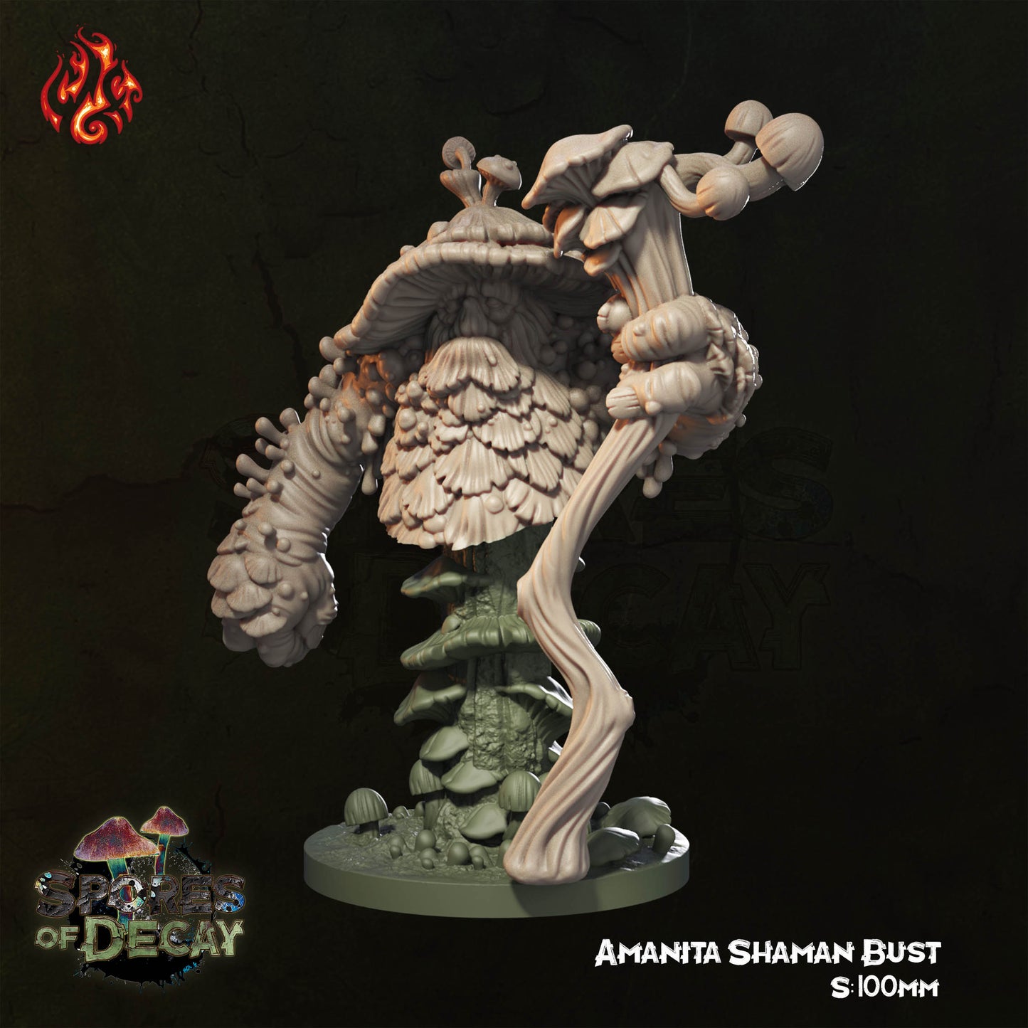 Spores of Decay - Amanita Shaman -  from Crippled God Foundry - Table-top gaming mini and collectable for painting.