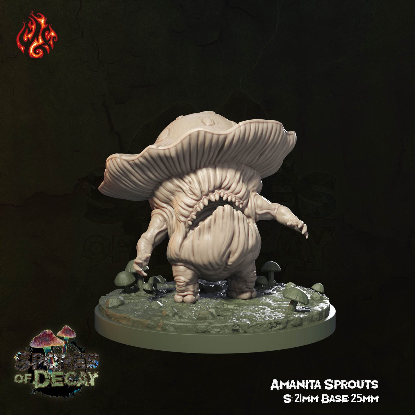 Spores of Decay - Amanita Sprouts -  from Crippled God Foundry - Table-top gaming mini and collectable for painting.