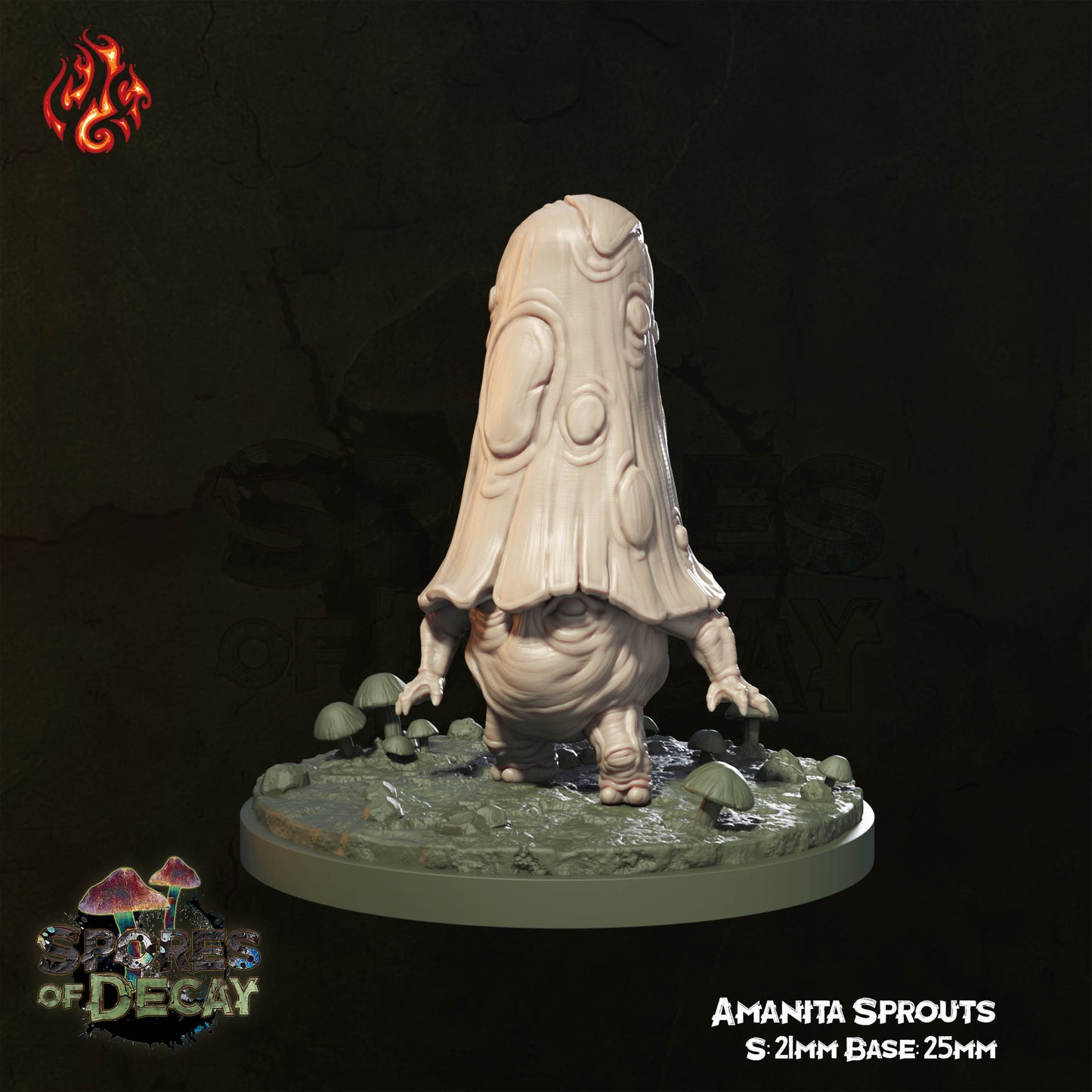Spores of Decay - Amanita Sprouts -  from Crippled God Foundry - Table-top gaming mini and collectable for painting.