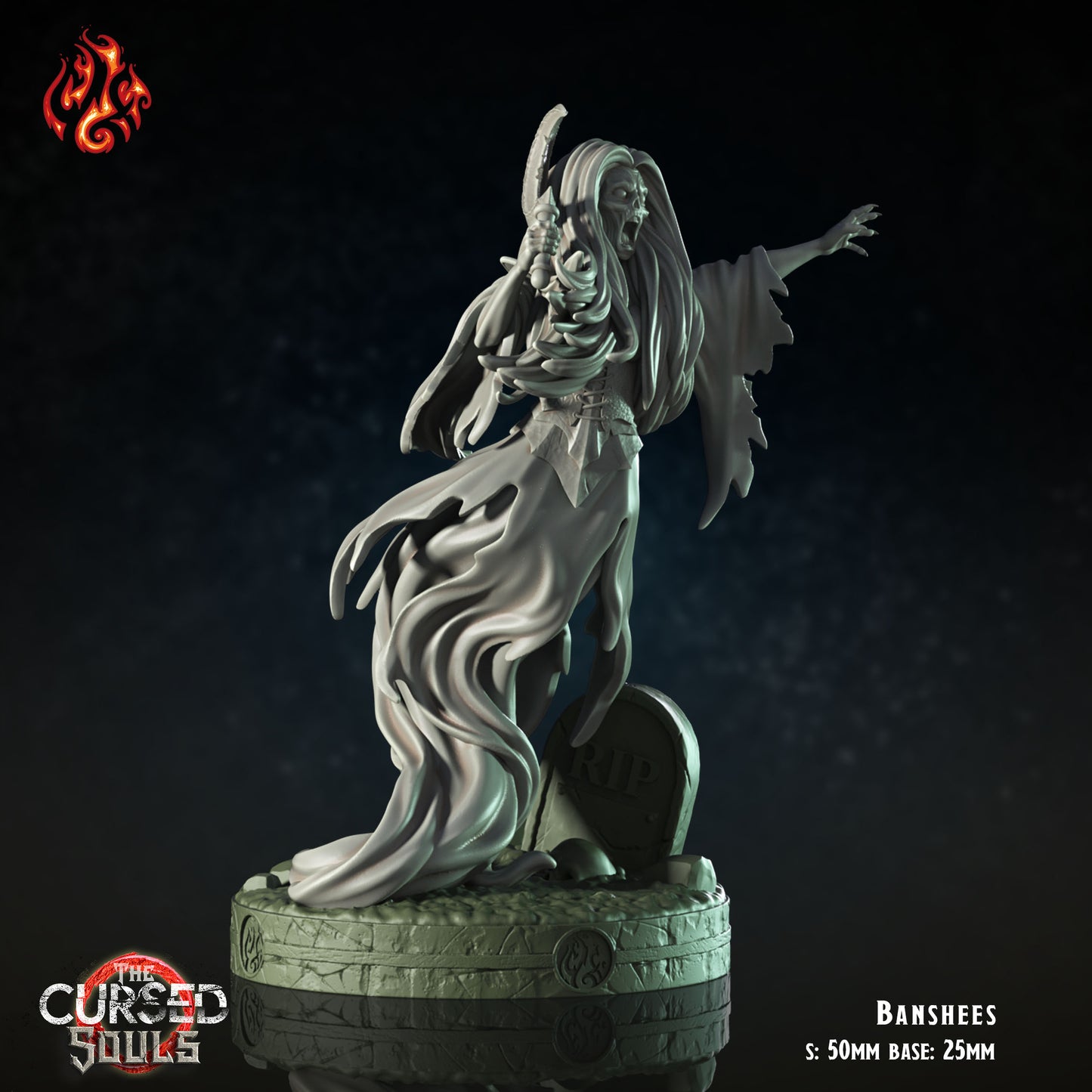 Banshees - The Cursed Souls - from Crippled God Foundry - Table-top gaming mini and collectable for painting.
