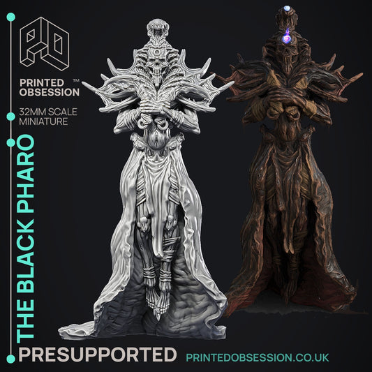 The Black Pharo - The Wondering Desert - The Printed Obsession - Table-top mini, 3D Printed Collectable for painting and playing!
