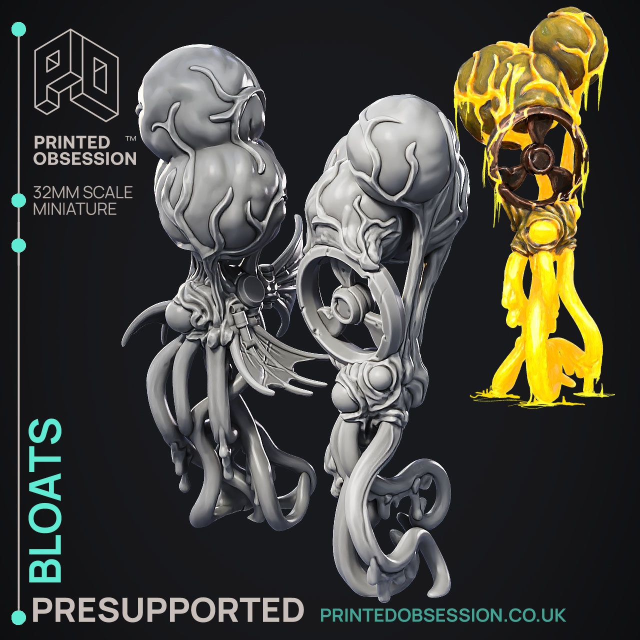 The Bloats - The Scrap Wastes - The Printed Obsession - Table-top mini, 3D Printed Collectable for painting and playing!