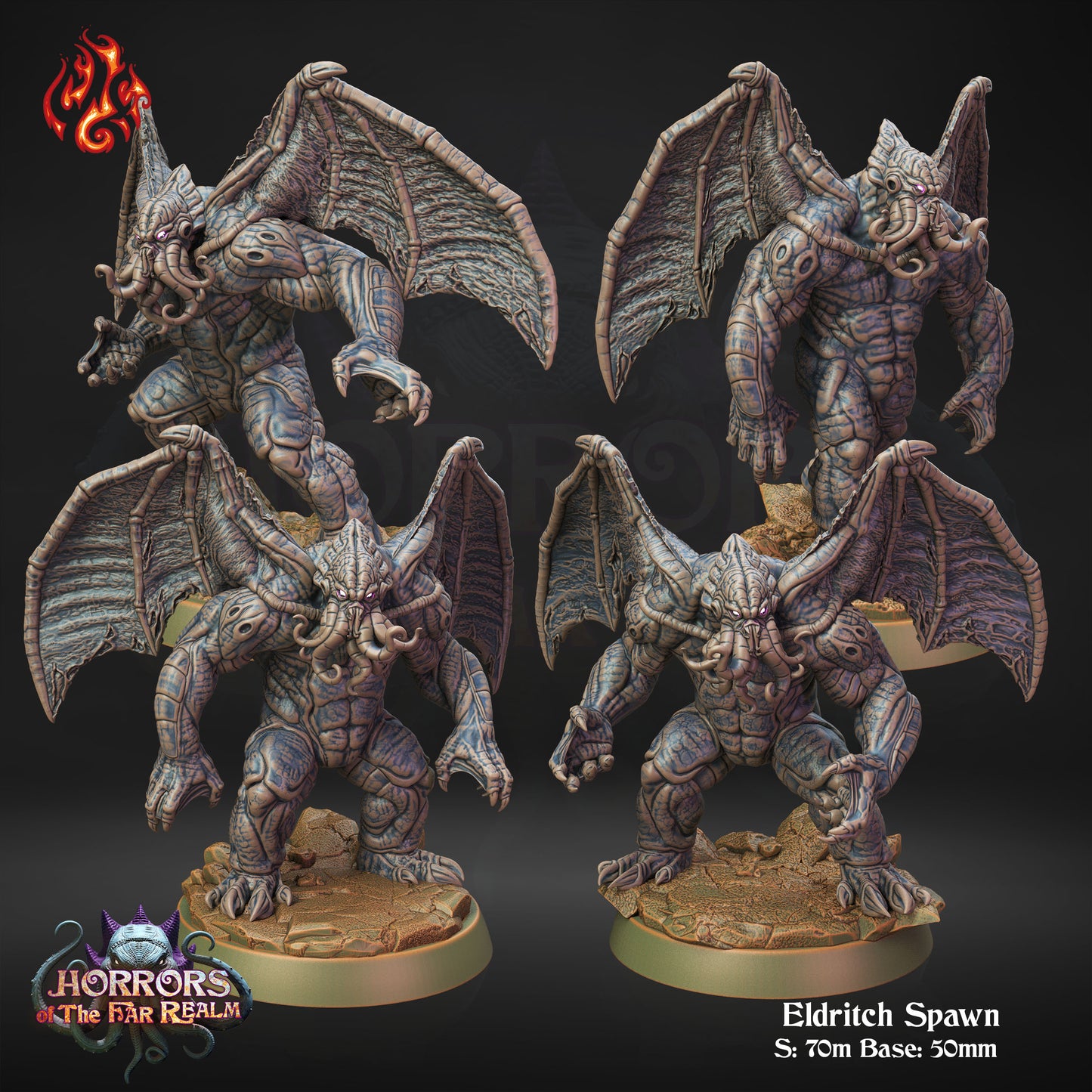 Eldritch Spawn - Horrors of the Far Realm - from Crippled God Foundry - Table-top gaming mini and collectable for painting.