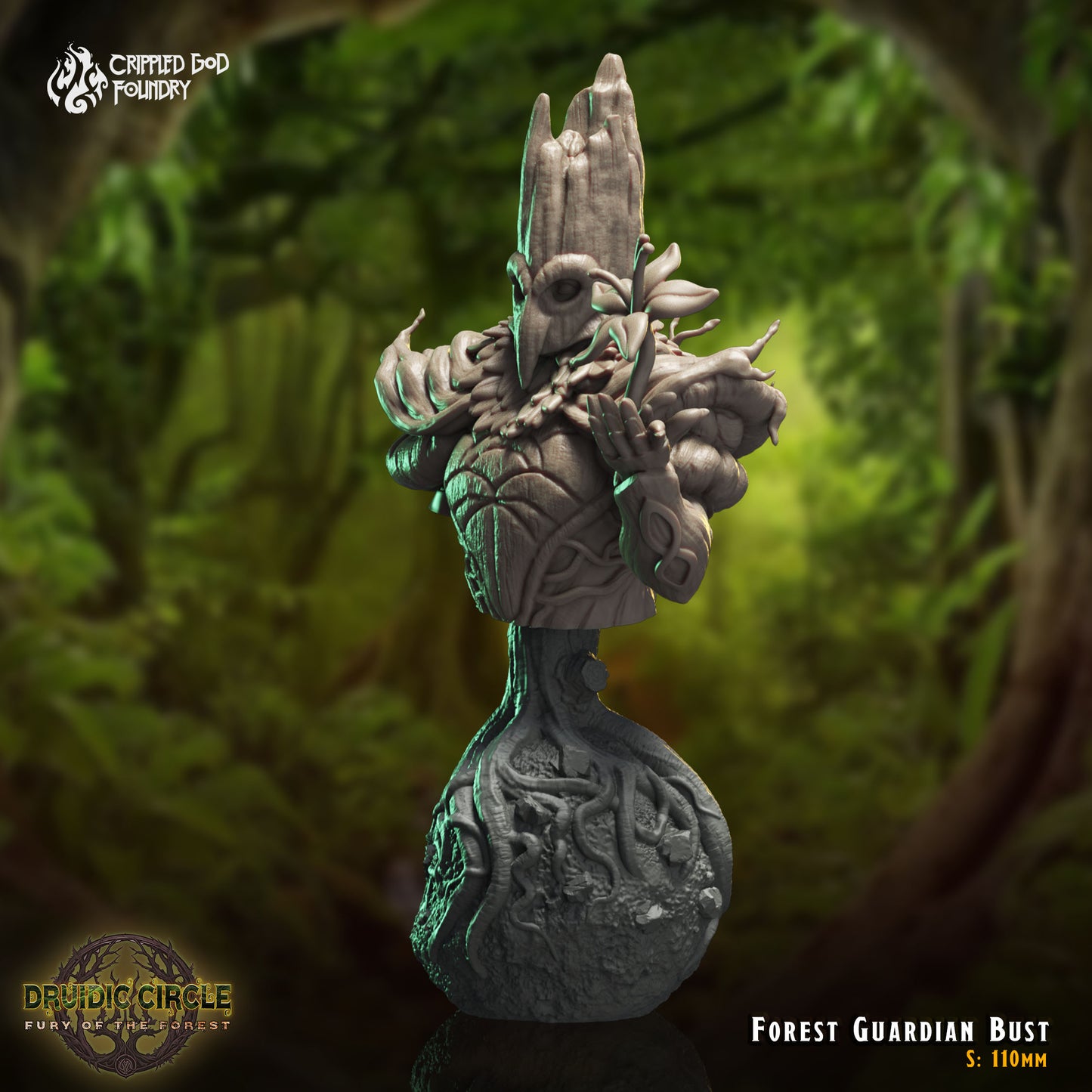 Druidic Circle Fury of the Forest - from Crippled God Foundry - Table-top gaming mini and collectable for painting.