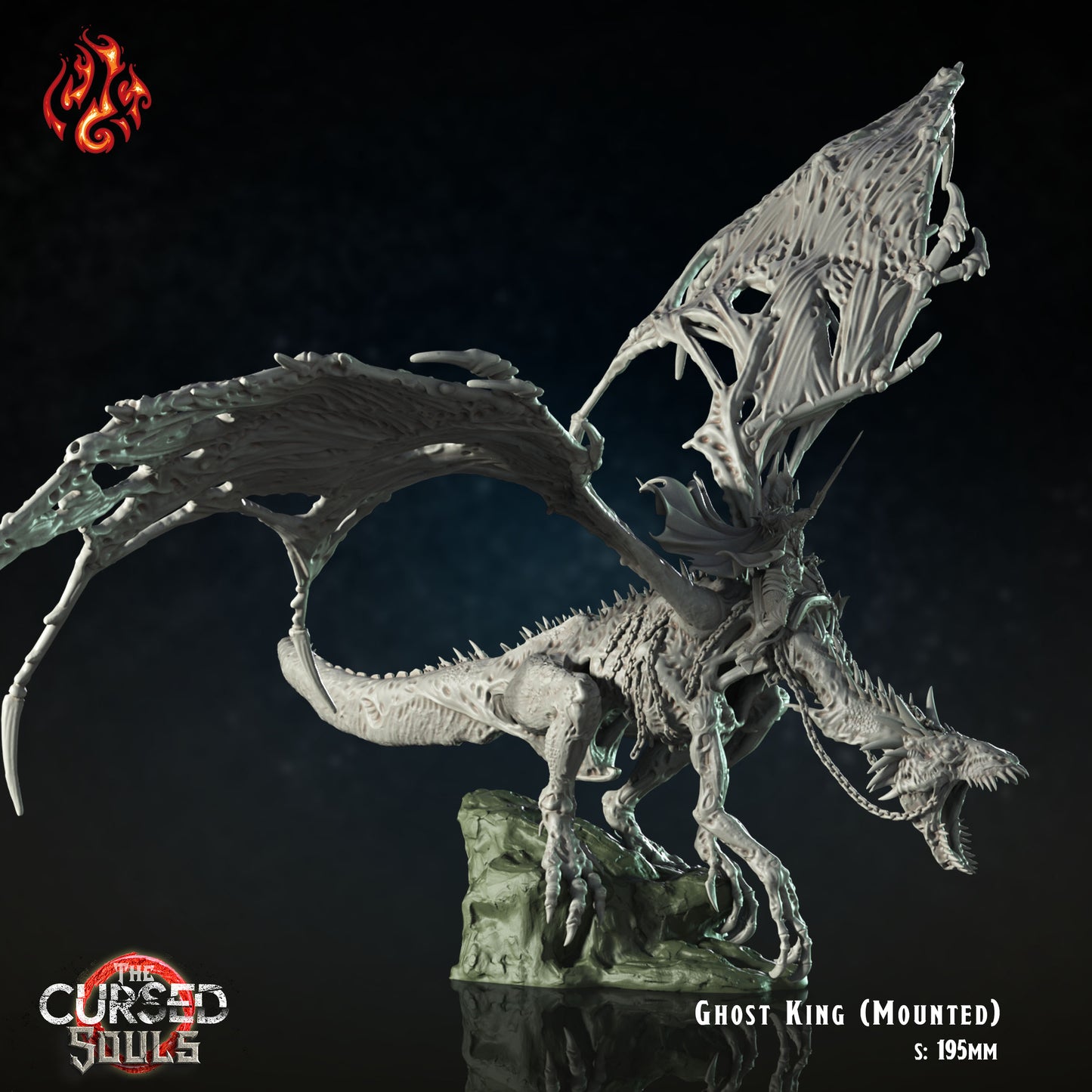 Ghost King - The Cursed Souls - from Crippled God Foundry - Table-top gaming mini and collectable for painting.