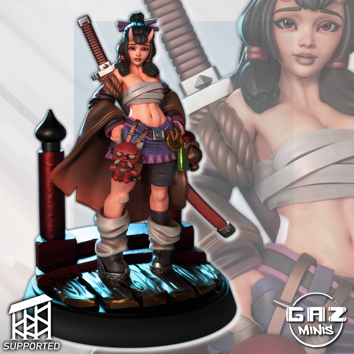 Momoka Oni Swords Woman - Fan art from GAZ Minis 2025