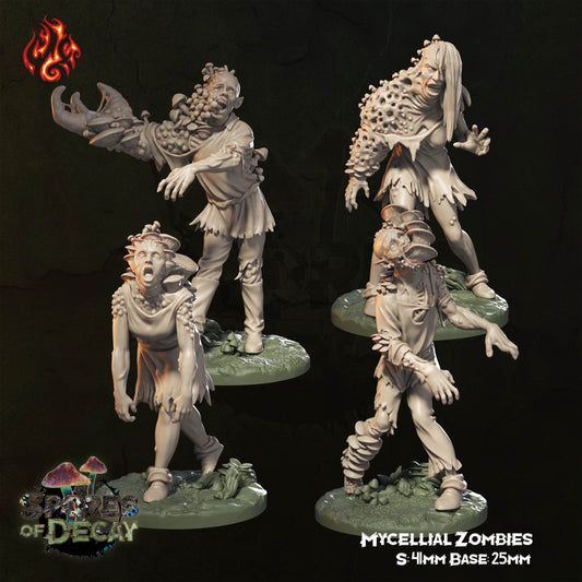 Spores of Decay - Mycellial Zombies -  from Crippled God Foundry - Table-top gaming mini and collectable for painting.