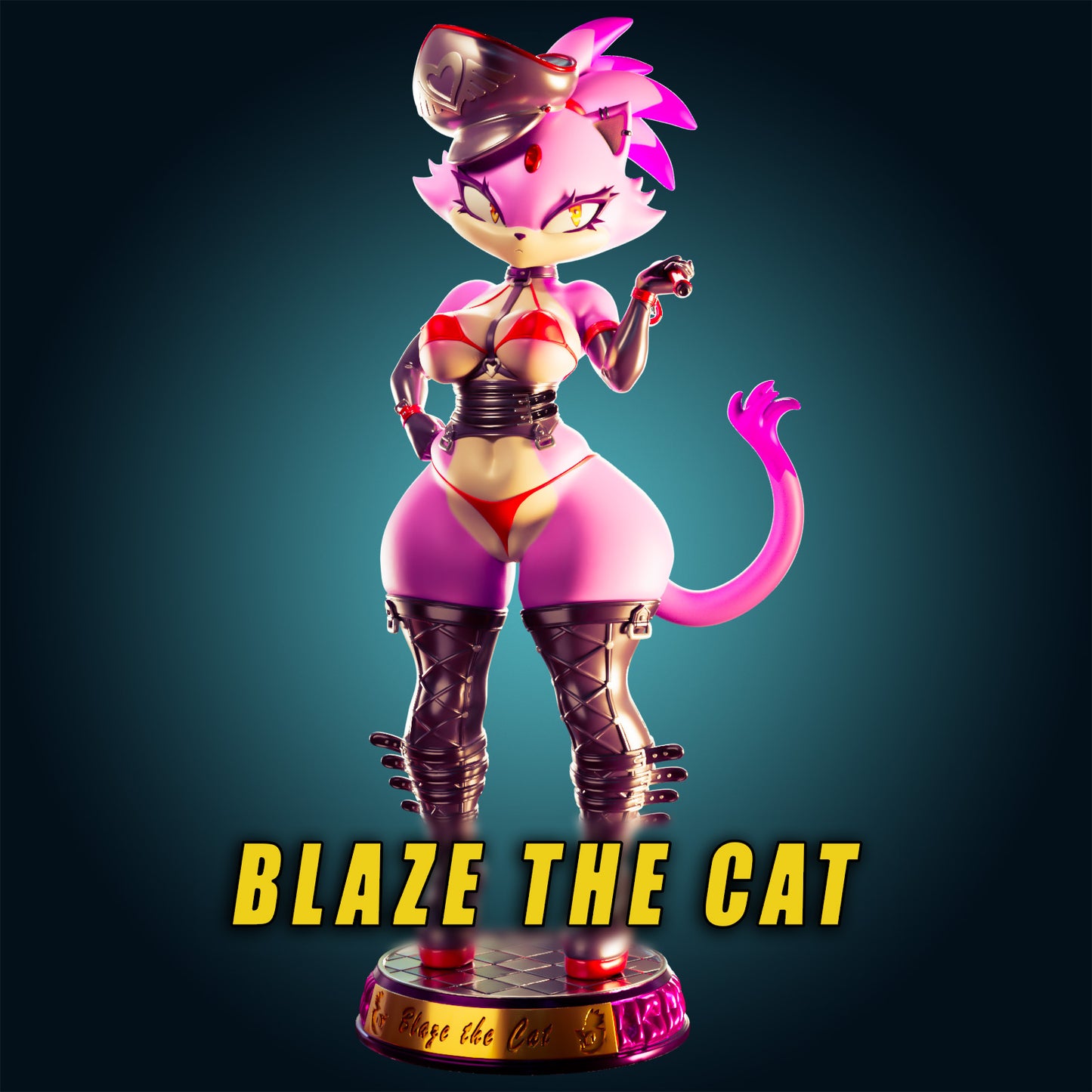 Blaze the Cat from Sonic the Hedgehog from Officer Rhu Fan creation (ADULT Including FUTA editions now available.) Model Kit for painting and collecting.