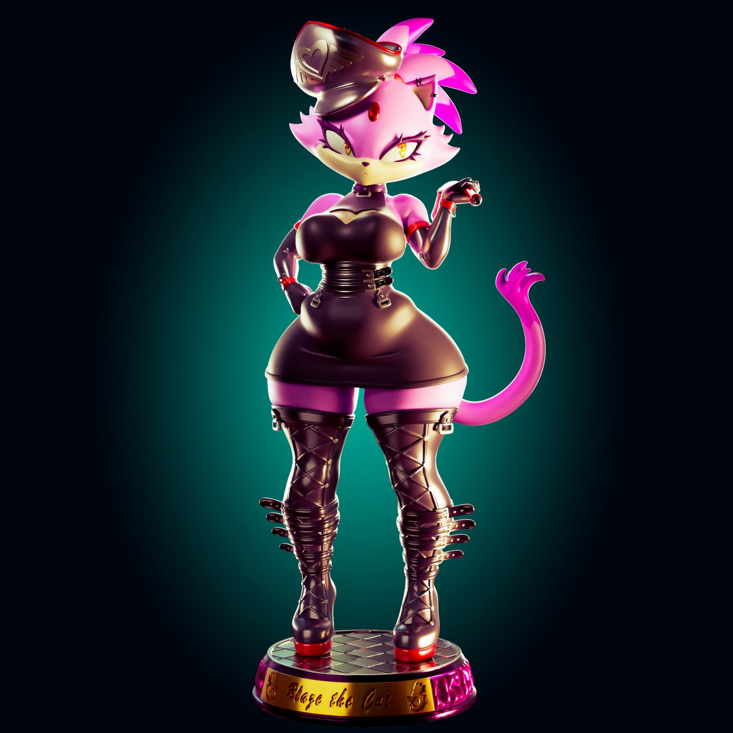 Blaze the Cat from Sonic the Hedgehog from Officer Rhu Fan creation (ADULT Including FUTA editions now available.) Model Kit for painting and collecting.