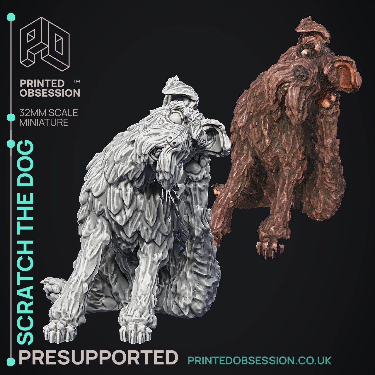 Scratch the Dog - The Discus World - The Printed Obsession - Table-top mini, 3D Printed Collectable for painting and playing!