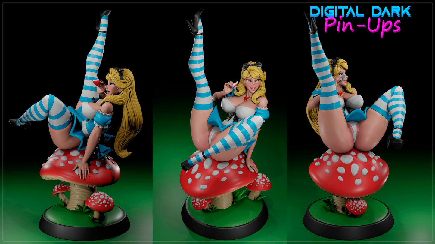 Alice Fan Art (ADULT Including FUTA editions now available) - Fan Created Art and Sculpture - Female Adult Figurine for collecting, painting and showing off! Digital Dark Pinup