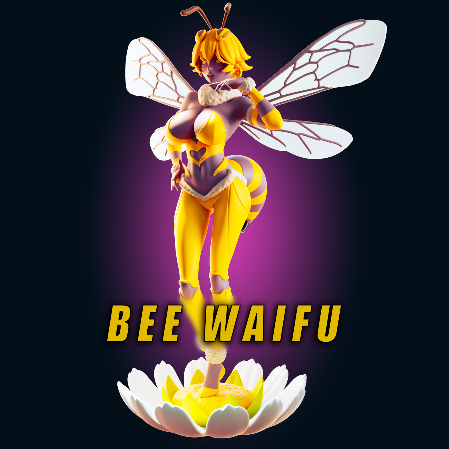 Bee Waifu from Officer Rhu Fan creation (ADULT Including FUTA editions now available.) Model Kit for painting and collecting.