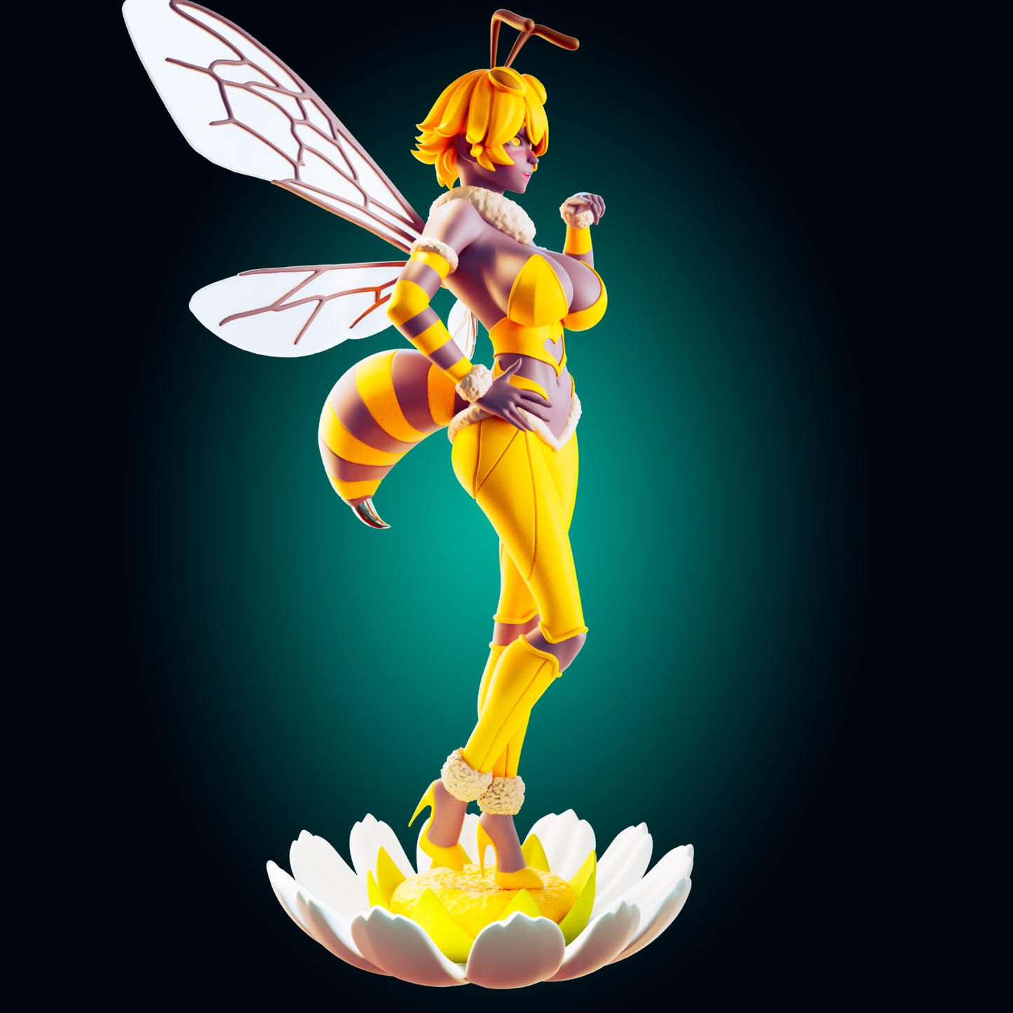 Bee Waifu from Officer Rhu Fan creation (ADULT Including FUTA editions now available.) Model Kit for painting and collecting.