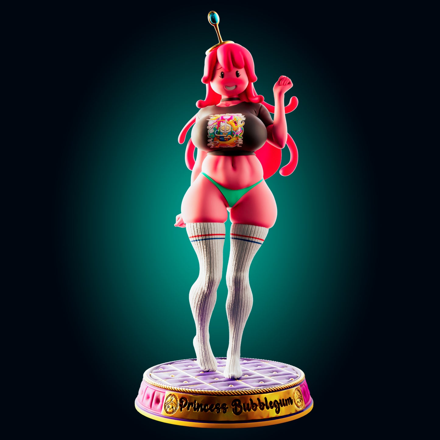 Bubblegum Princess from Officer Rhu Fan creation (ADULT Including FUTA editions now available.) Model Kit for painting and collecting.