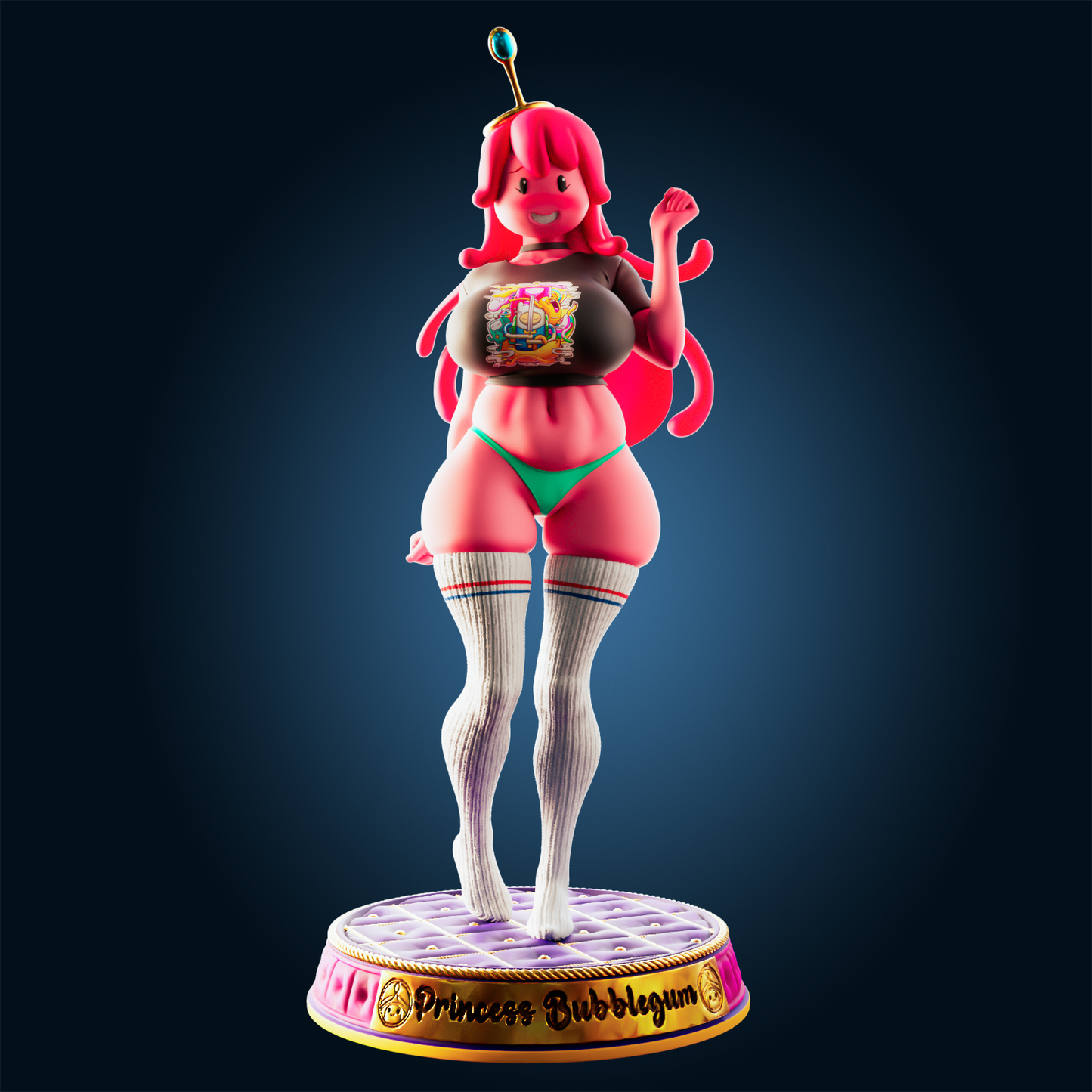 Bubblegum Princess from Officer Rhu Fan creation (ADULT Including FUTA editions now available.) Model Kit for painting and collecting.