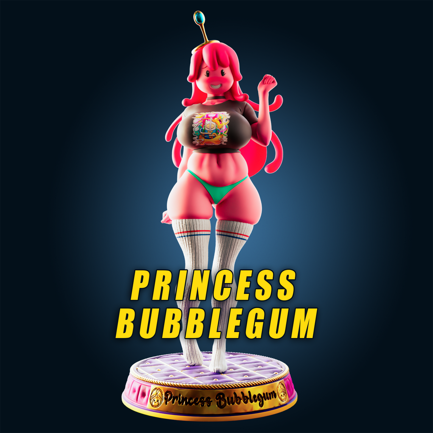 Bubblegum Princess from Officer Rhu Fan creation (ADULT Including FUTA editions now available.) Model Kit for painting and collecting.