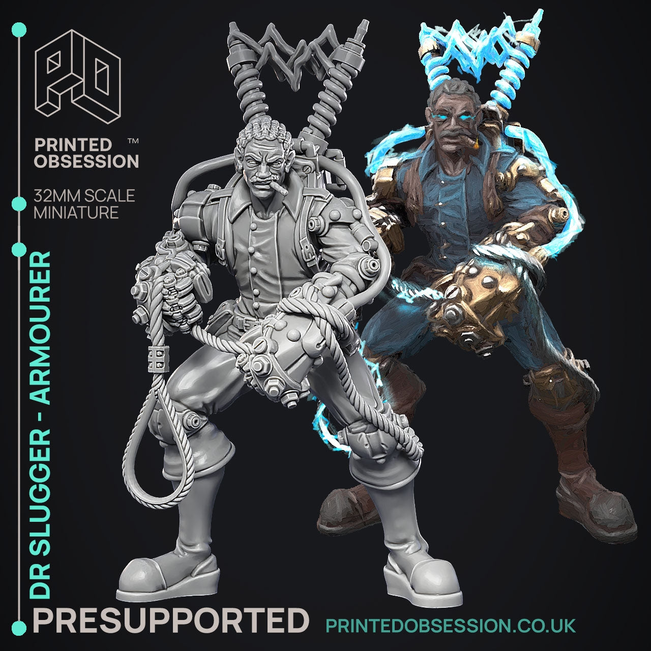 The Ghast Busters Dr. Slugger - The Printed Obsession - Table-top mini, 3D Printed Collectable for painting and playing!