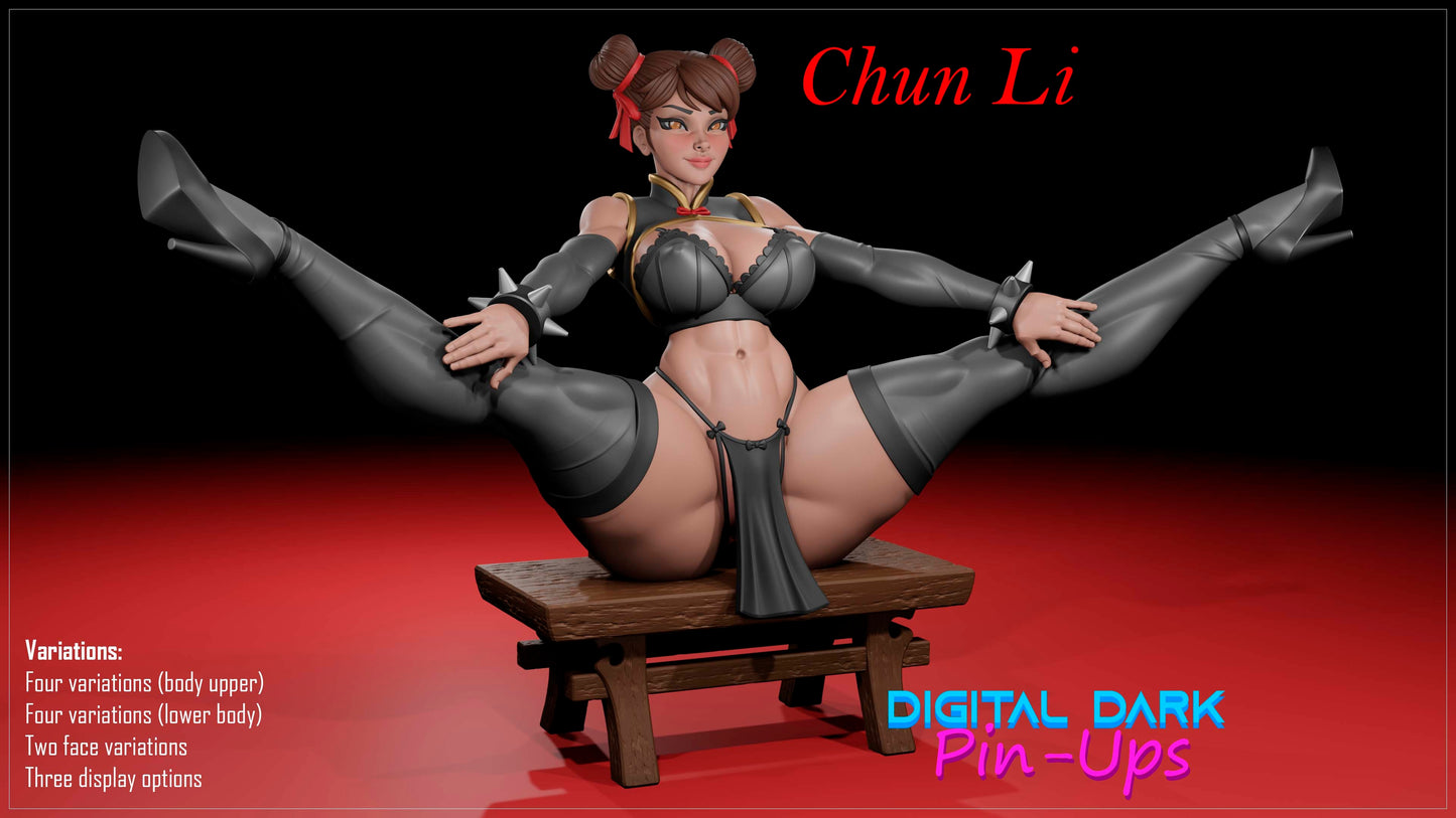 Chun Li | Street Fighter (ADULT Including FUTA editions now available) - Fan Created Art and Sculpture - Female Adult Figurine for collecting, painting and showing off! Digital Dark Pinup October 2024 RELEASE
