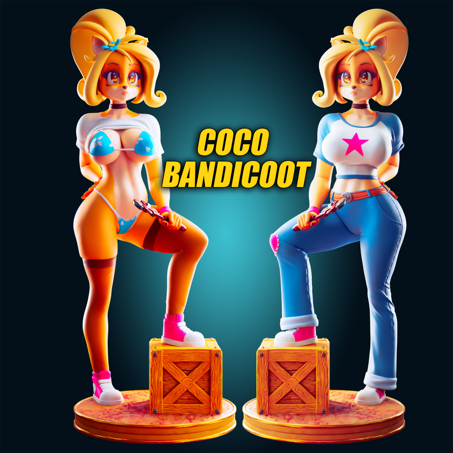 Coco Bandicoot from Crash Bandicoot the Game from Officer Rhu Fan creation (ADULT Including FUTA editions now available.) Model Kit for painting and collecting.
