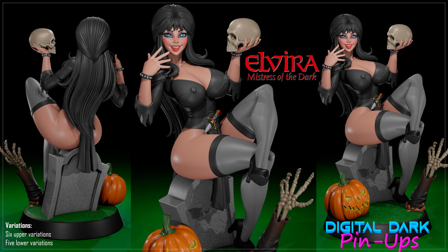 Elvira Mistress of the Dark (fan art) (ADULT) FUTA NOW AVAILABLE - Fan art - Female Adult Figurine for collecting, painting and showing off! Digital Dark Pinup 2026 New Release