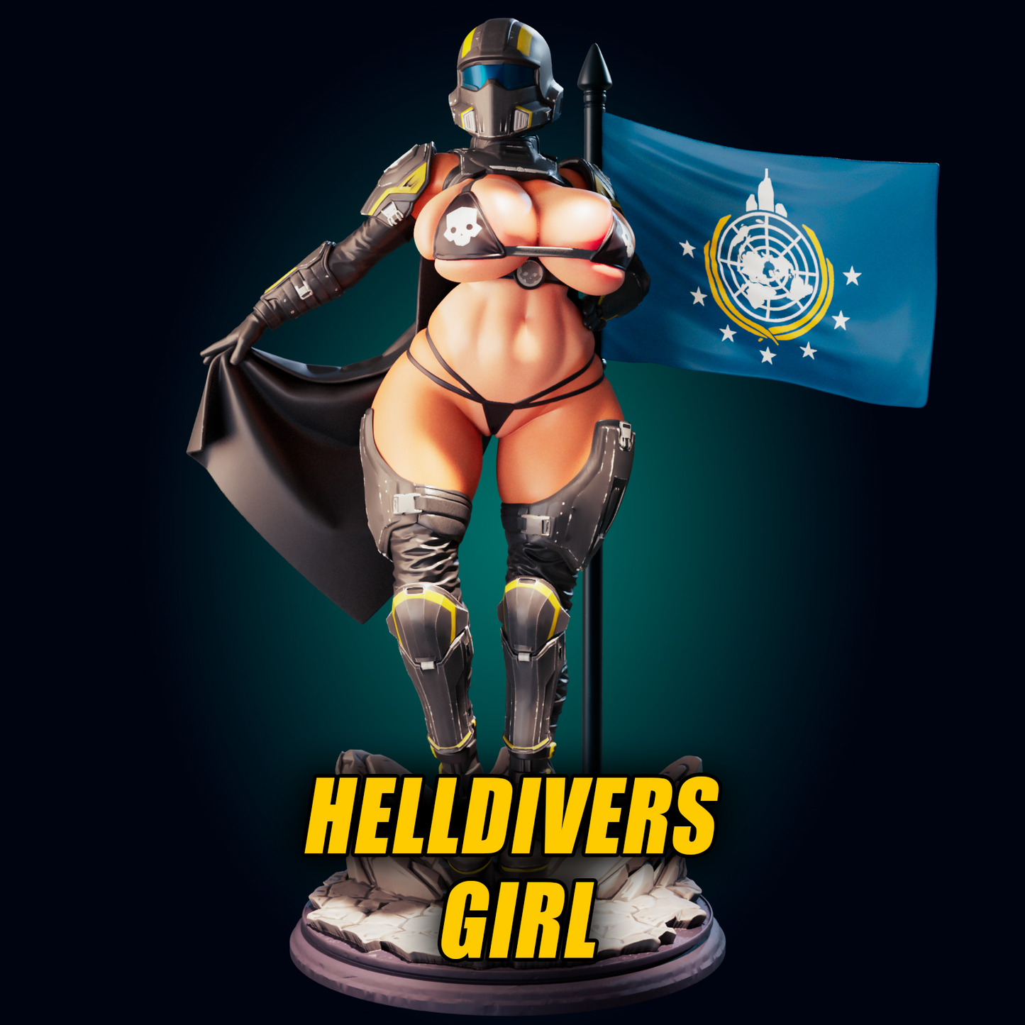 Helldiver Girl (ADULT Including FUTA editions now available.) Model Kit for painting and collecting.