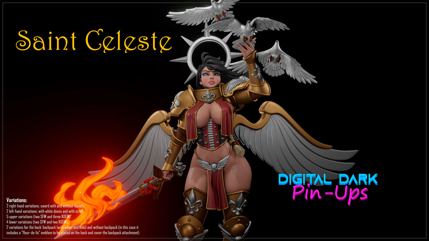 Saint Celestine The Living Saint (fan art) (ADULT) FUTA NOW AVAILABLE - Warhammer 40k Fan art - Female Adult Figurine for collecting, painting and showing off! Digital Dark Pinup 2026 New Release
