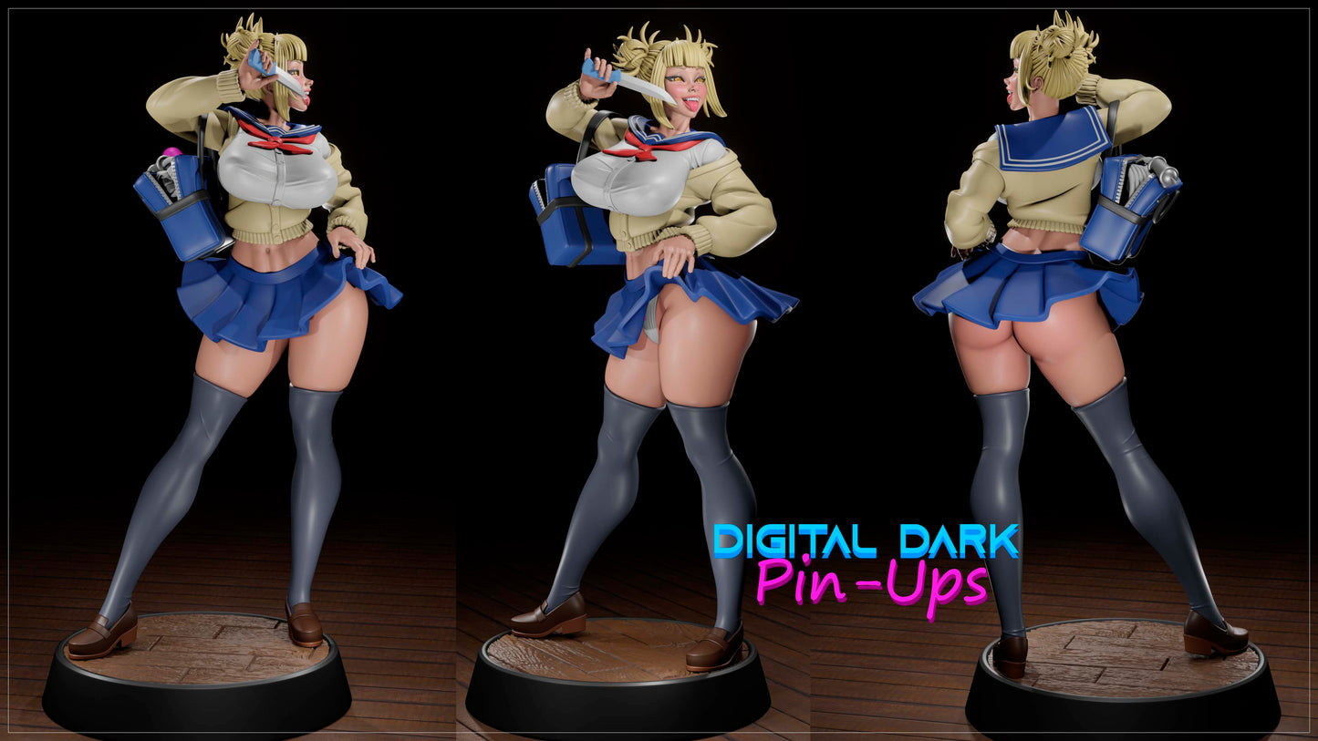 Himiko Toga (ADULT Including FUTA editions now available) - Fan Created Art and Sculpture - Female Adult Figurine for collecting, painting and showing off! Digital Dark Pinup October 2025 release