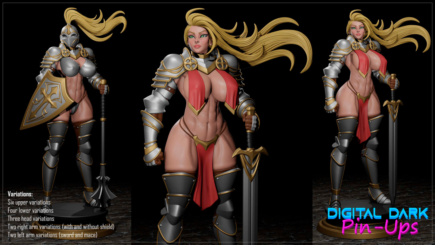 The Knight (ADULT Including FUTA editions now available) - Fan Created Art and Sculpture - Female Adult Figurine for collecting, painting and showing off! Digital Dark Pinup
