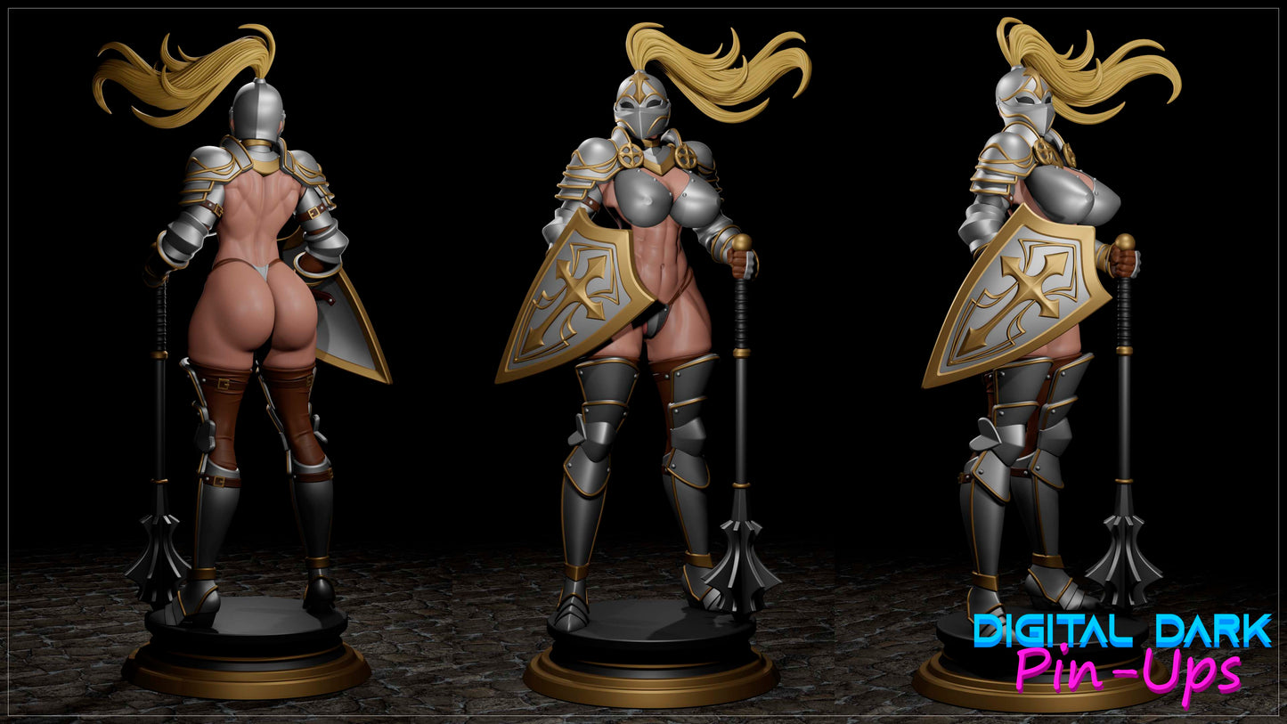 The Knight (ADULT Including FUTA editions now available) - Fan Created Art and Sculpture - Female Adult Figurine for collecting, painting and showing off! Digital Dark Pinup