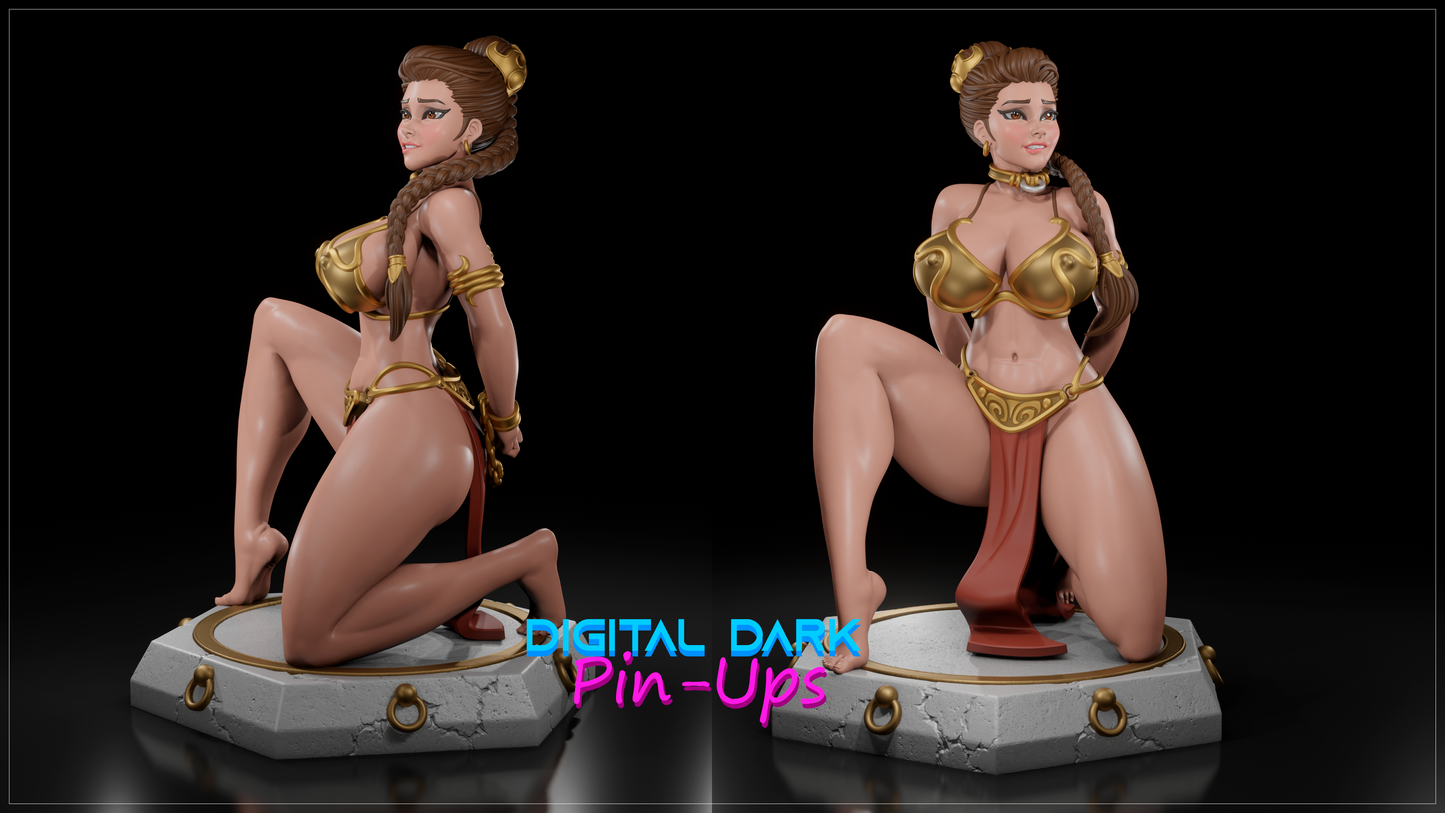 Ahsoka and Princess Leia Star Wars (fan art) (ADULT) - Star Wars Fan art - Female Adult Figurine for collecting, painting and showing off! Digital Dark Pinup OCTOBER 2023 RELEASE