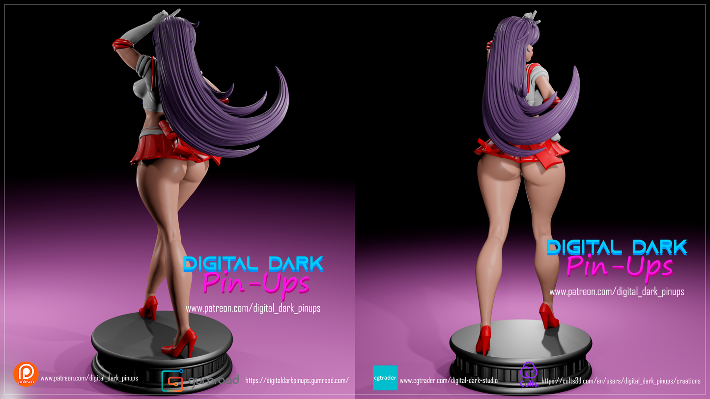 Sailor Mars (May Release 2023) - Female Adult Figurine for collecting, painting and showing off! Digital Dark Pinup Classic