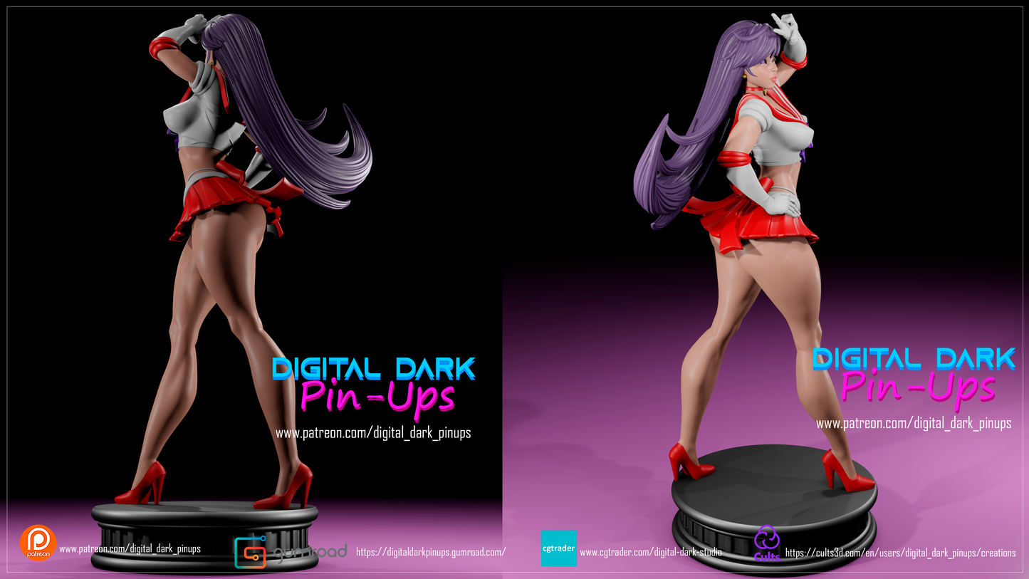 Sailor Mars (May Release 2023) - Female ADULT hobby kit and FUTA editions are now available for all ADULT figures Figurine for collecting, painting and showing off! Digital Dark Pinups 2023 Classic