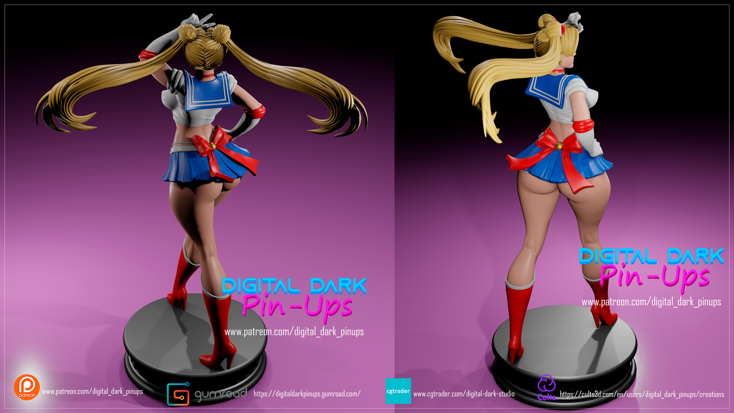 Sailor Moon (May Release 2023) - Female Adult Figurine for collecting, painting and showing off! Digital Dark Pinup Classic