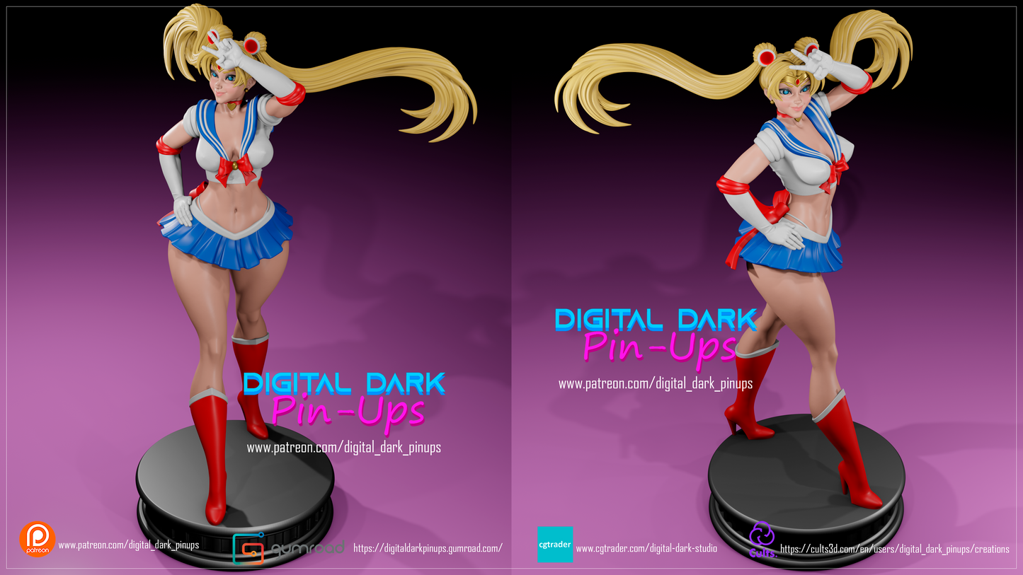 Sailor Moon (May Release 2023) - Female ADULT hobby kit FUTA editions are now available for all ADULT figures Figurine for collecting, painting and showing off! Digital Dark Pinup Classic
