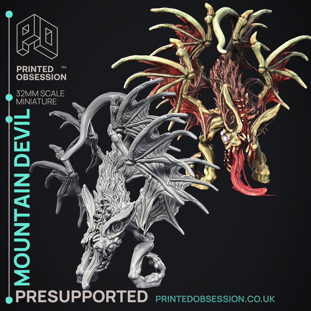 Mountain Devil - The Dark Wood Cryptids - The Printed Obsession - Table-top mini, 3D Printed Collectable for painting and playing!