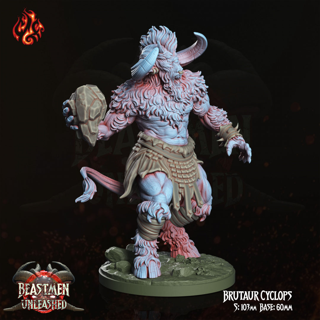 Brutaur Cyclops - Beastmen Unleashed - from Crippled God Foundry - Table-top gaming mini and collectable for painting.